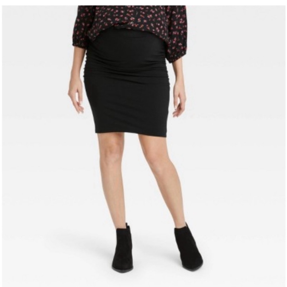 The Nines by HATCH Maternity Skirt Black